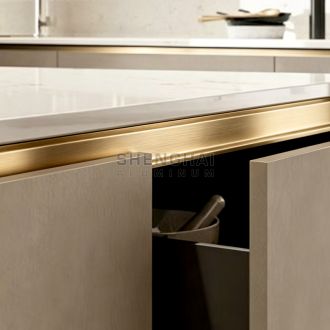 Aluminum invisible handles for kitchen cabinet