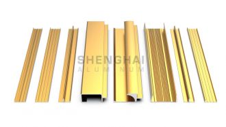 Gold Anodized Aluminum Cabinet Furniture Profile For Italy