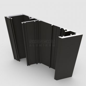 black powder coated aluminum curtain wall extrusions