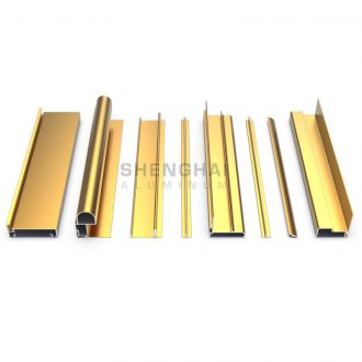 Gold Anodized Aluminum Cabinet Furniture Profile For Italy