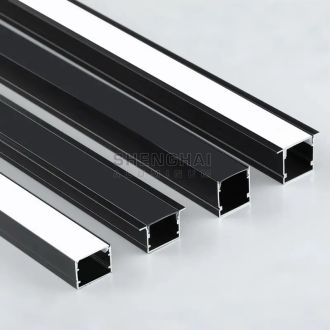 Black Anodized LED Strip Aluminum Channel U Shape