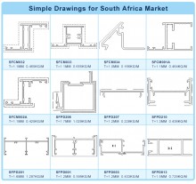 Aluminum Profile Drawings for South Africa