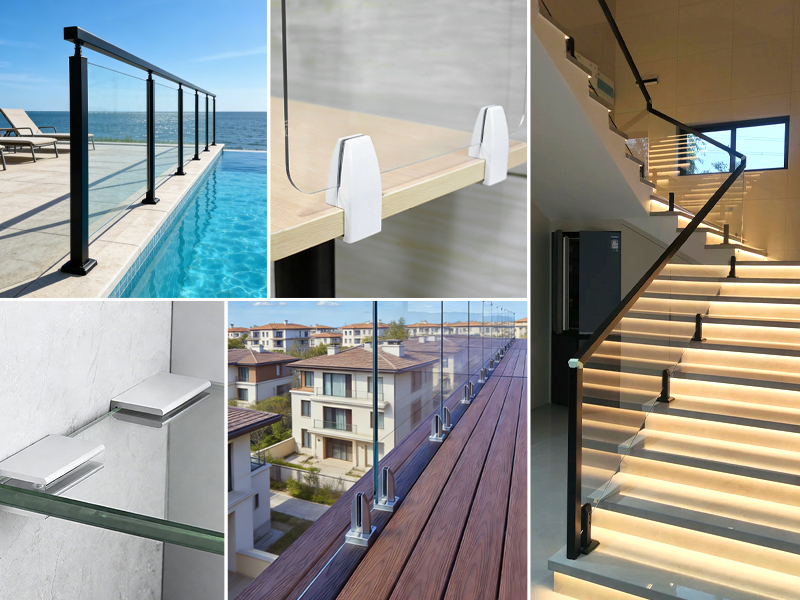 Aluminum glass clamp application Aluminum glass clamp application