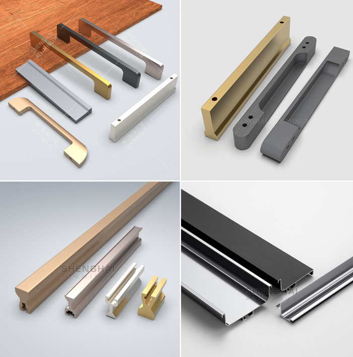 Aluminum handle profile for cabinet