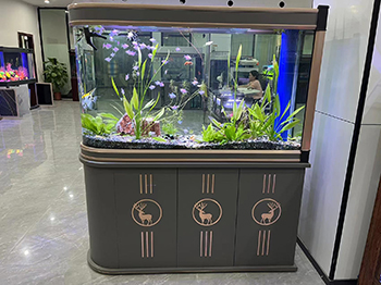 Image of Wood Grain Aluminum Aquarium Fish Tank Frame Furniture