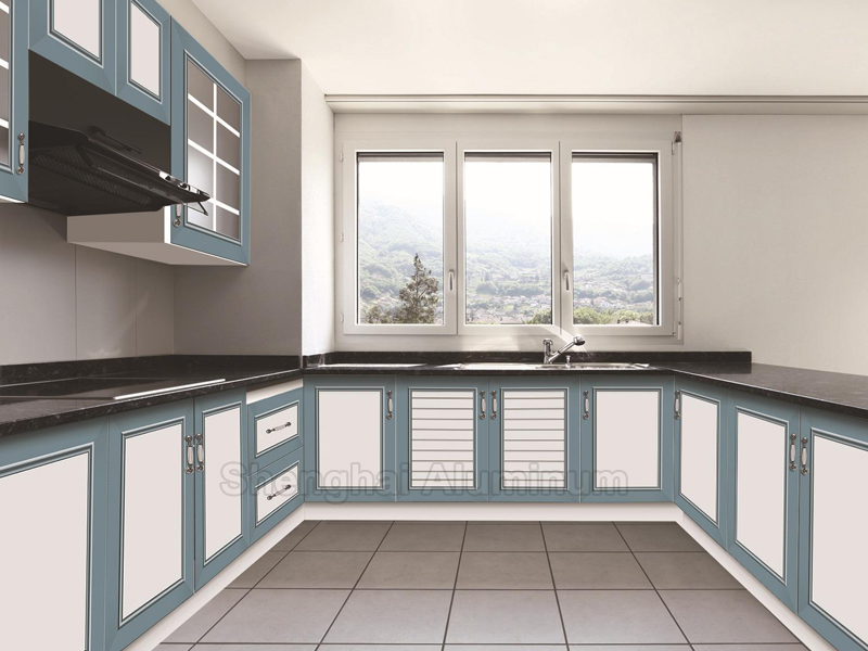 Image of Shenghai Aluminium Kitchen Cabinet Profile for Kuwait Image of Shenghai Aluminium Kitchen Cabinet Profile for Kuwait