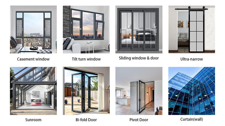 Shenghai aluminum extrustion framing door and window application