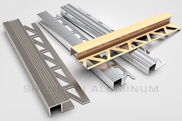Aluminum bullnose trim for tiles, stair, wall corner