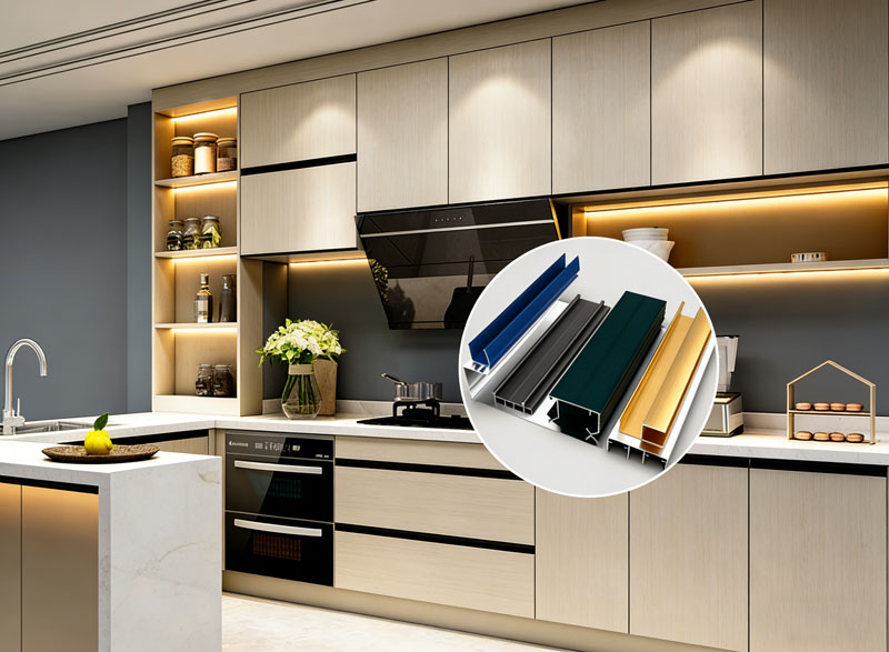 Aluminum profile for kitchen cabinet