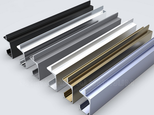 Anodized aluminum profile for wardrobe, cabinet