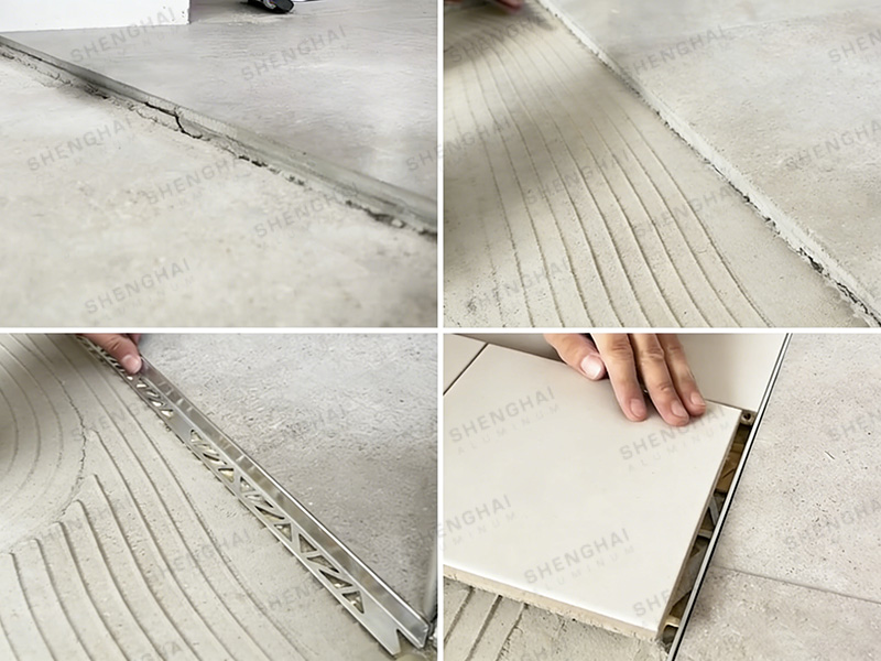 Installing aluminum tile trim methods