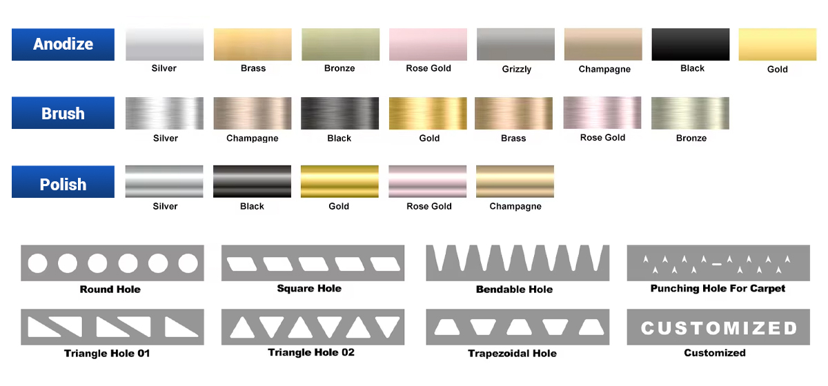Surface treatment Decorative aluminum trim
