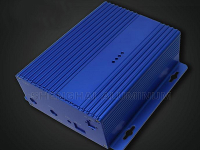 cnc aluminium extrusion heat sink blue enclosure